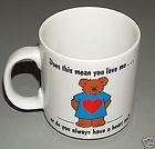 Russ Berrie & Co Does this mean you love me CoffeeMug
