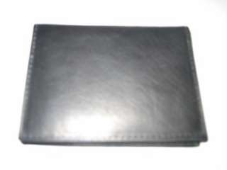 BLACK THIN LEATHER WINDOW ID CREDIT CARDS SMALL WALLET  