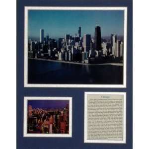 The Chicago Skyline Famous Landmark Picture Plaque Framed  