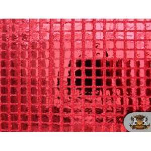  Square Sequin 6.85mm RED 42 Wide / Sold By the Yard 