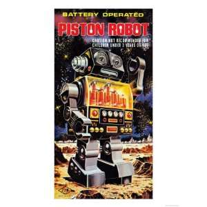  Battery Operated Piston Robot Premium Poster Print, 12x16 