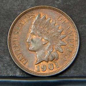 1901 Indian Head Cent UNC R/B (P16826)  