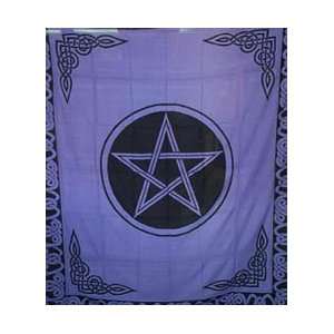    Bedspread, Pentacle, 90x 108 Black on Purple