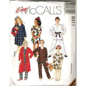 McCalls Sewing Pattern 8311 Boys & Girls Robe, Nightshirt and 