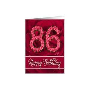  86th birthday with numbers made from roses Card Toys 