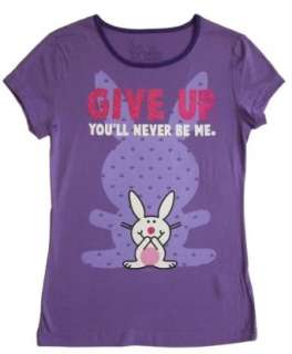    Its Happy Bunny T shirt   Give Up. Youll Never Be Me. Clothing