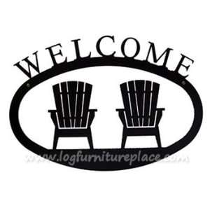 Wrought Iron Adirondacks Welcome Sign