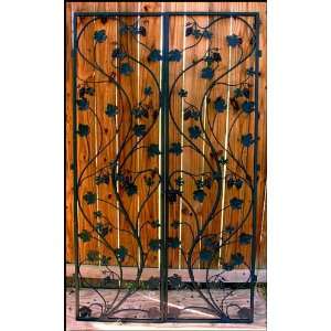   Realistic Grapevine Wrought Iron Wine Cellar Door