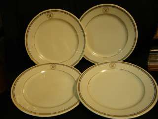 Set of 4 US Department of the Navy 9 7/8 Homer Laughlin Dinner Plates 