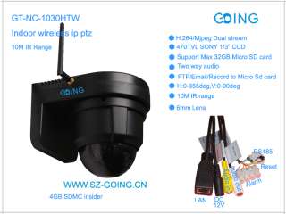 wireless ip ptz camera 470tvl ccd ir 10m night vision A  
