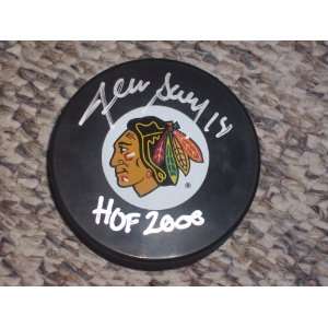  Denis Savard Autographed Chicago Blackhawks Hockey Puck 