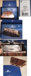 New Authentic $600 Daniel Swarovski Ribbon Leather Bag  