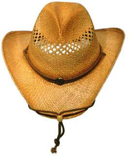 COWBOY Western Shapeable STRAW Natural Fiber Hat  