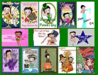 BETTY BOOP HOLIDAY PHOTO FRIDGE MAGNETS (13 IMAGES)  