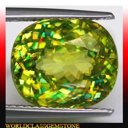 53CT EXTREME YELLOWISH GREEN SPHENE MULTI5A OVALRARE  