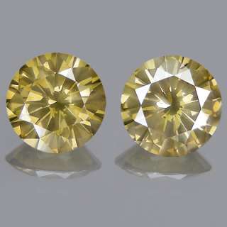 41ct Round Pair Greenish Yellow Natural Loose Diamond  