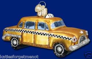 YELLOW TAXI CAB OLD WORLD CHRISTMAS ORNAMENT 46027  