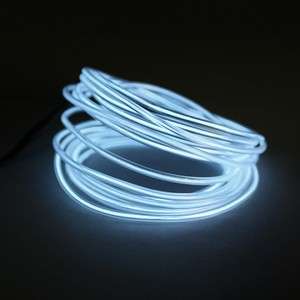 5FT 2 Meter EL Wire Neon White Glow Light Strip 12V  