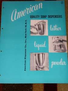 Vtg American Dispenser Co Catalog Soap Washroom Tank  