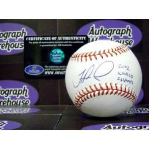   Percival Autographed/Hand Signed Baseball inscribed 2002 World Champs
