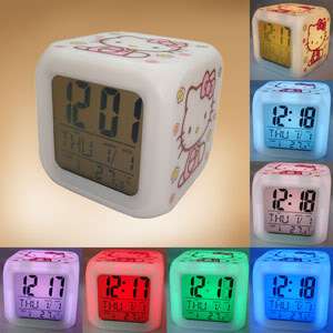 LED Color Colour Hello Kitty Digital alarm clock New  