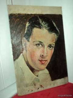  DECO handsome Man Portrait Movie Star Oil painting 1920 30s  