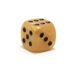 12mm 6 sided European Acrylic Marbleized Dice, Gold with 