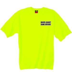   Safety Green XX Large Bikers Against Dumb Drivers T Shirt Automotive