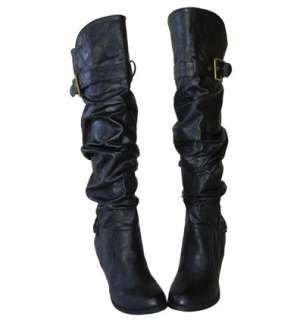 Stylish Cowgirl Western Slouchy Knee High Slip in Boots  