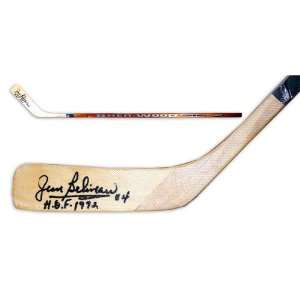  Jean Beliveau Autographed Hockey Stick with HOF 