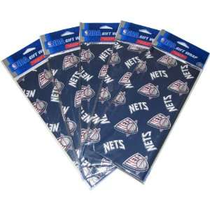   New Jersey Nets Team Logo Gift Wrap   5 Pack