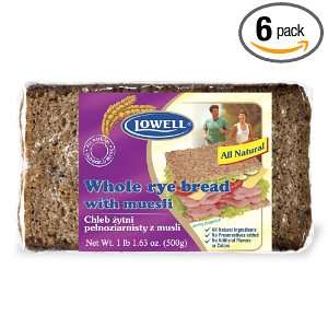Lowell Foods Whole Grain Rye Bread with Muesli, 17.6000 Ounce (Pack of 