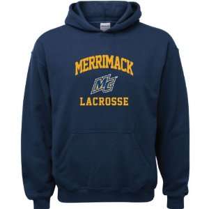  Merrimack Warriors Navy Youth Lacrosse Arch Hooded 