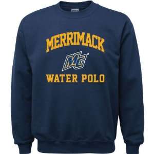  Merrimack Warriors Navy Youth Water Polo Arch Crewneck 