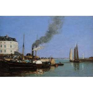   painting name Honfleur the Jetty, By Boudin Eugène 