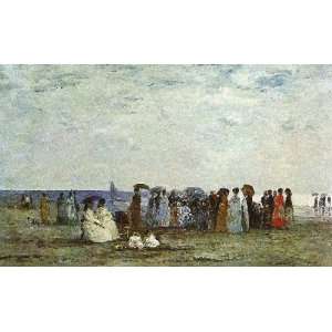   on the Beach at Trouville, By Boudin Eugène 