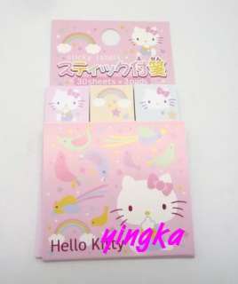 HELLO KITTY Sticky Memo Note Labels 30 sheets x 3 pads  
