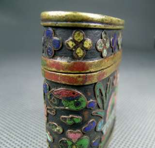  Very Rare Genuine Antique Chinese cloisonne opium Box 18 19th century