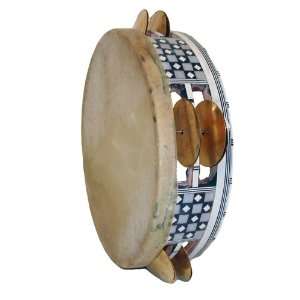   Riq (tambourine), wood, mother of pearl inlay Musical Instruments