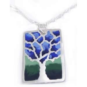  Handcrafted Kevin N Anna Green and Blue Epoxy Tree of Life 