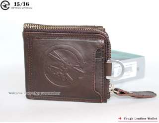 New Tough Punk Mens Brown Genuine Leather Wallet m2261  