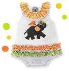 NWT MUD PIE BABY GIRL ALL IN ONE ELEPHANT DRESS SIZE 0 6 MONTHS