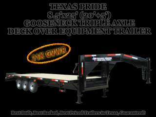 x25 (20+5) Texas Pride Gooseneck Triple Axle Deck Over 