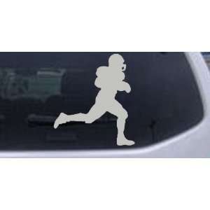 Silver 10in X 8.8in    Football Player Running Sports Car Window Wall 