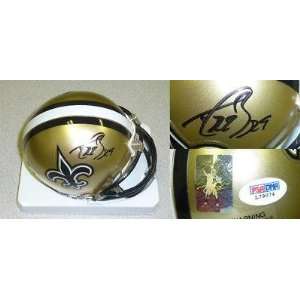  Signed Drew Brees Mini Helmet   NO PSA COA   Autographed 