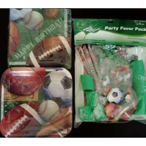 All Star Sports Theme Birthday Party Package ~ Square Plates, Luncheon 