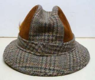 HENSCHEL HAT X LARGE WOOL & SUEDE TRIM FEATHER ACCENT MADE IN USA 