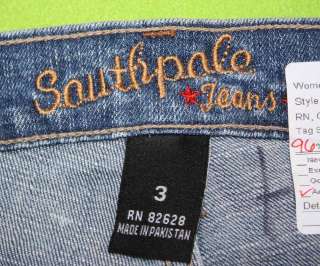 Southpole sz 3 x 32 Womens Blue Jeans Denim Pants Flare Stretch EF98 