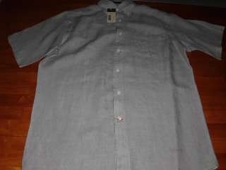 Mens CREMIEUX Gray Grey Linen Shirt Medium M $75 NWT  
