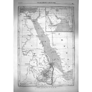  1867 Abyssinia Map Shores Red Sea Condar Massowah